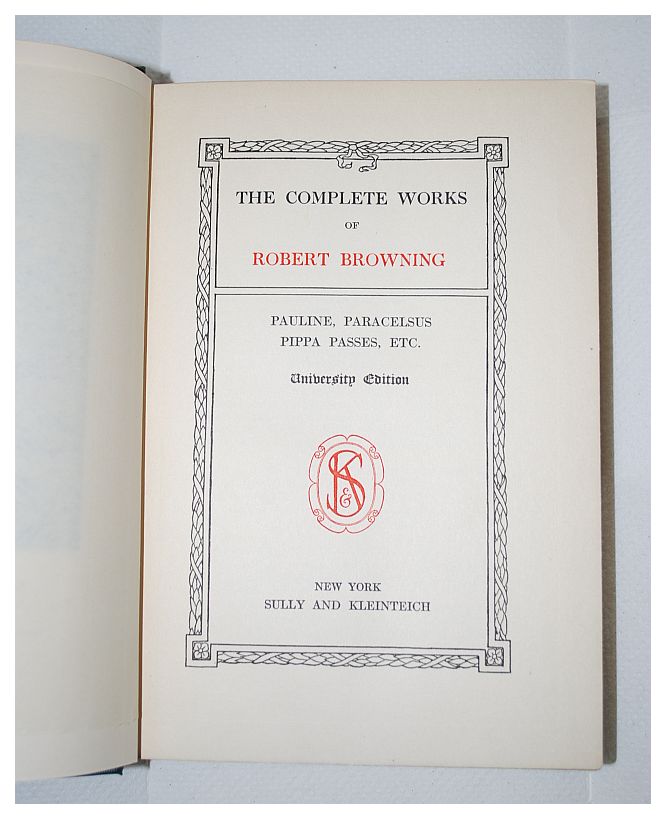 The Complete Works Of Robert Browning University Edition Six Volume Set